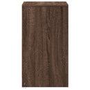 vidaXL 2 db barna tölgyszínű szerelt fa éjjeliszekrény LED-fényekkel