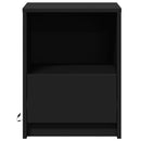 vidaXL 2 db fekete szerelt fa éjjeliszekrény LED-fényekkel