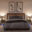 vidaXL 2 db sonoma tölgy színű szerelt fa éjjeliszekrény LED-fényekkel