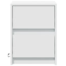 vidaXL fehér szerelt fa éjjeliszekrény LED-fényekkel