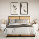 vidaXL 2 db fehér szerelt fa éjjeliszekrény LED-fényekkel