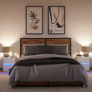 vidaXL 2 db fehér szerelt fa éjjeliszekrény LED-fényekkel