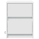 vidaXL 2 db fehér szerelt fa éjjeliszekrény LED-fényekkel