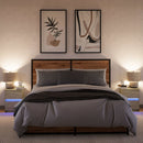 vidaXL 2 db sonoma tölgy színű szerelt fa éjjeliszekrény LED-fényekkel