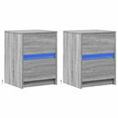 vidaXL 2 db szürke sonoma színű szerelt fa éjjeliszekrény LED-ekkel
