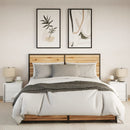 vidaXL 2 db fehér szerelt fa éjjeliszekrény LED-fényekkel