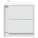 vidaXL 2 db fehér szerelt fa éjjeliszekrény LED-fényekkel