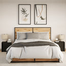 vidaXL 2 db fekete szerelt fa éjjeliszekrény LED-fényekkel