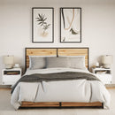 vidaXL 2 db fehér falra szerelhető éjjeliszekrény LED-világítással