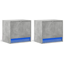 vidaXL 2 db betonszürke fali éjjeliszekrény LED-világítással