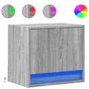 vidaXL 2 db szürke sonoma színű fali éjjeliszekrény LED-világítással