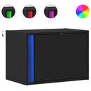 vidaXL fekete falra szerelhető éjjeliszekrény LED-világítással