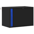 vidaXL fekete falra szerelhető éjjeliszekrény LED-világítással