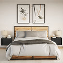 vidaXL 2 db fekete falra szerelhető éjjeliszekrény LED-világítással