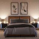 vidaXL 2 db fekete falra szerelhető éjjeliszekrény LED-világítással