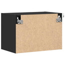 vidaXL 2 db fekete falra szerelhető éjjeliszekrény LED-világítással