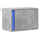 vidaXL betonszürke falra szerelhető éjjeliszekrény LED-világítással