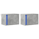 vidaXL 2 db betonszürke fali éjjeliszekrény LED-világítással