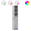 vidaXL betonszürke szerelt fa tálalószekrény LED-del 36 x 32,5 x 200cm