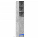 vidaXL betonszürke szerelt fa tálalószekrény LED-del 36 x 32,5 x 200cm