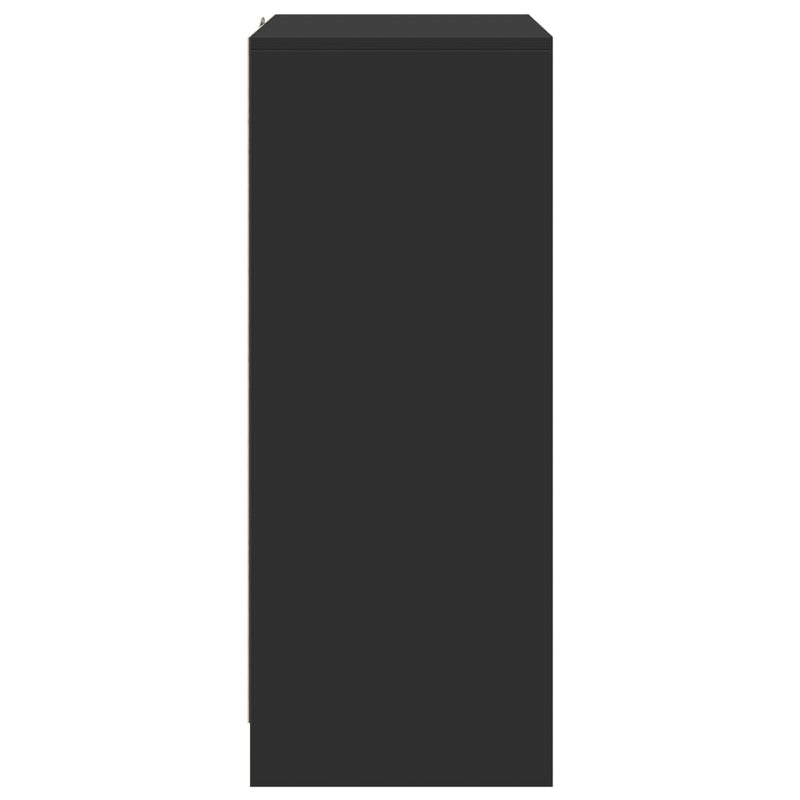 vidaXL fekete szerelt fa tálalószekrény LED-del 77 x 34 x 85 cm