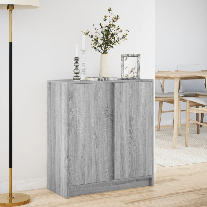 vidaXL szürke sonoma szerelt fa tálalószekrény LED-del 77 x 34 x 85 cm