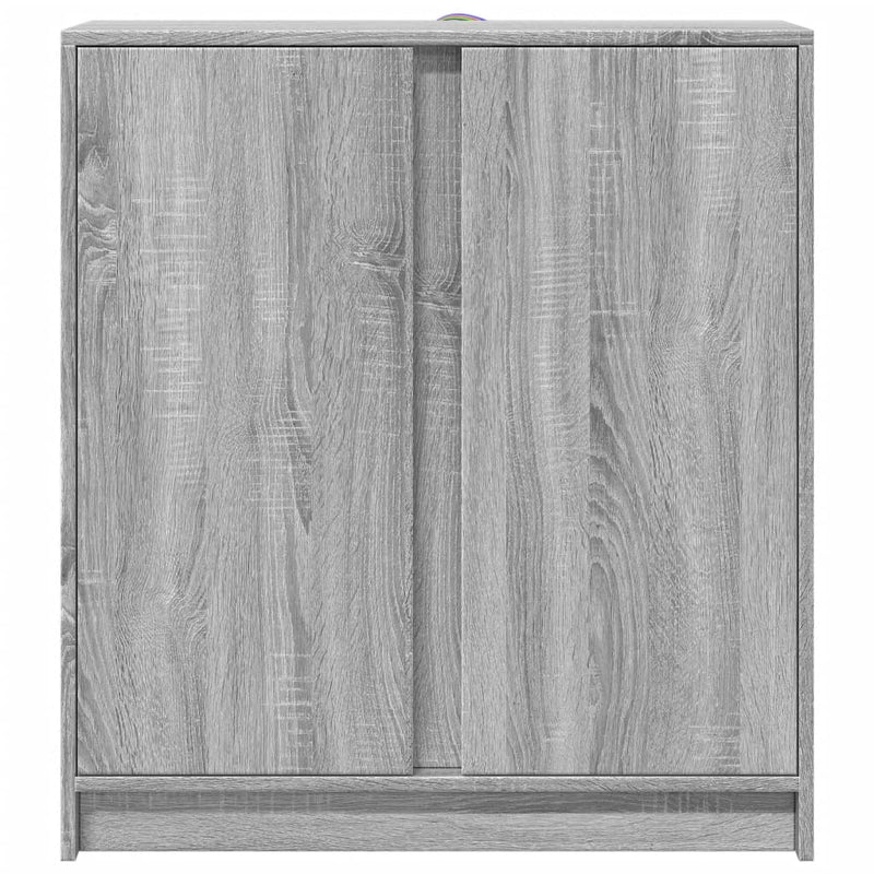 vidaXL szürke sonoma szerelt fa tálalószekrény LED-del 77 x 34 x 85 cm