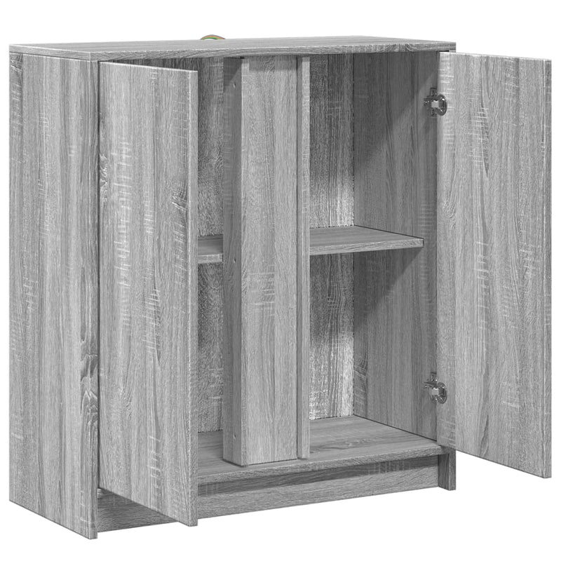 vidaXL szürke sonoma szerelt fa tálalószekrény LED-del 77 x 34 x 85 cm