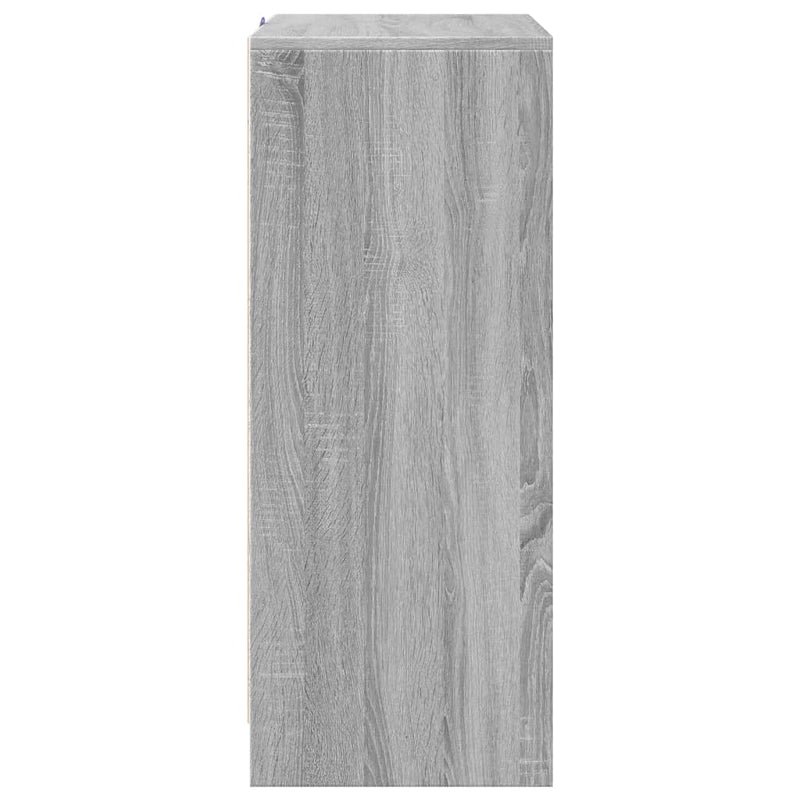 vidaXL szürke sonoma szerelt fa tálalószekrény LED-del 77 x 34 x 85 cm