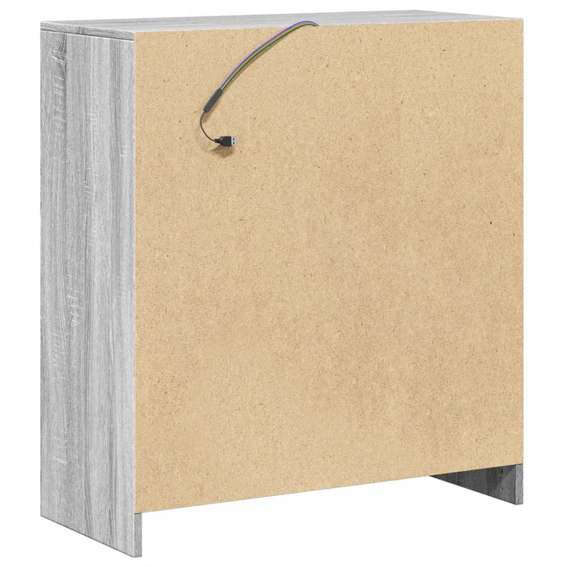 vidaXL szürke sonoma szerelt fa tálalószekrény LED-del 77 x 34 x 85 cm