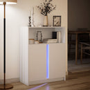 vidaXL fehér szerelt fa tálalószekrény LED-del 77 x 34 x 100 cm