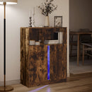 vidaXL füstös tölgy szerelt fa tálalószekrény LED-del 77 x 34 x 100 cm