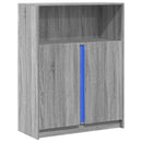 vidaXL szürke sonoma szerelt fa tálalószekrény LED-del 77x34x100 cm