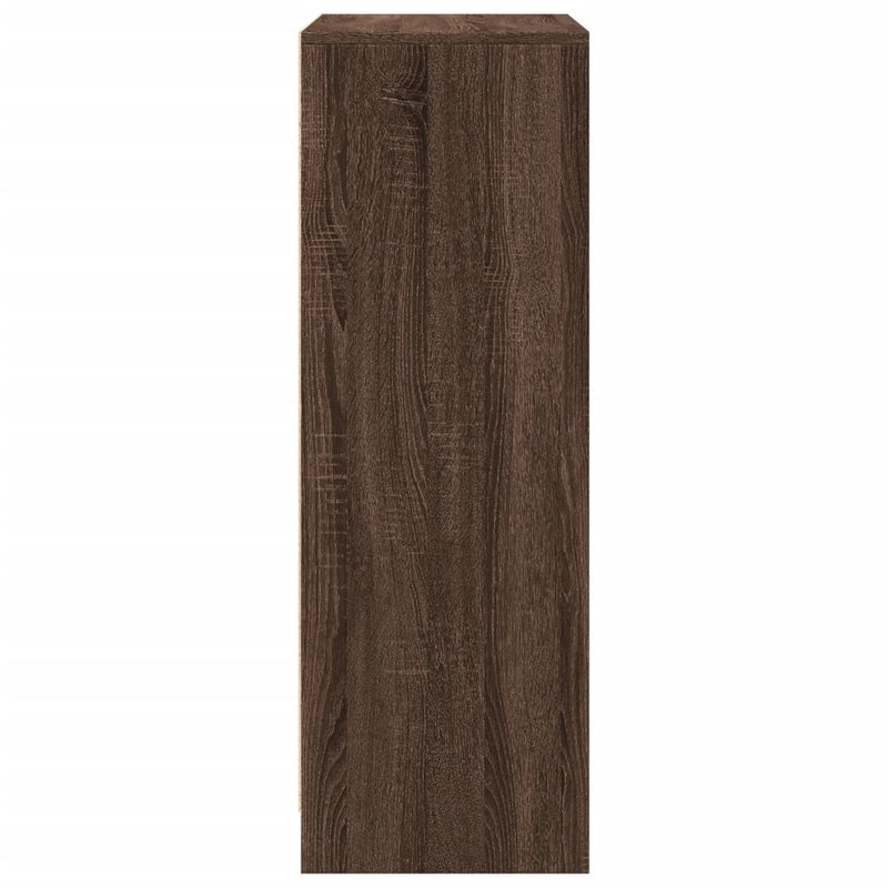 vidaXL barna tölgy szerelt fa tálalószekrény LED-del 77x34x100 cm