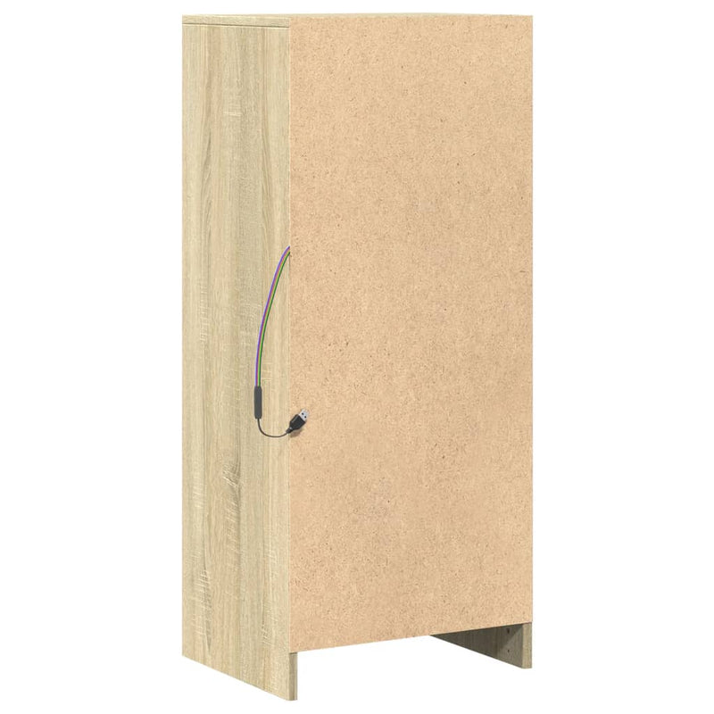 vidaXL sonoma tölgy szerelt fa tálalószekrény LED-del 42,5x34x100 cm