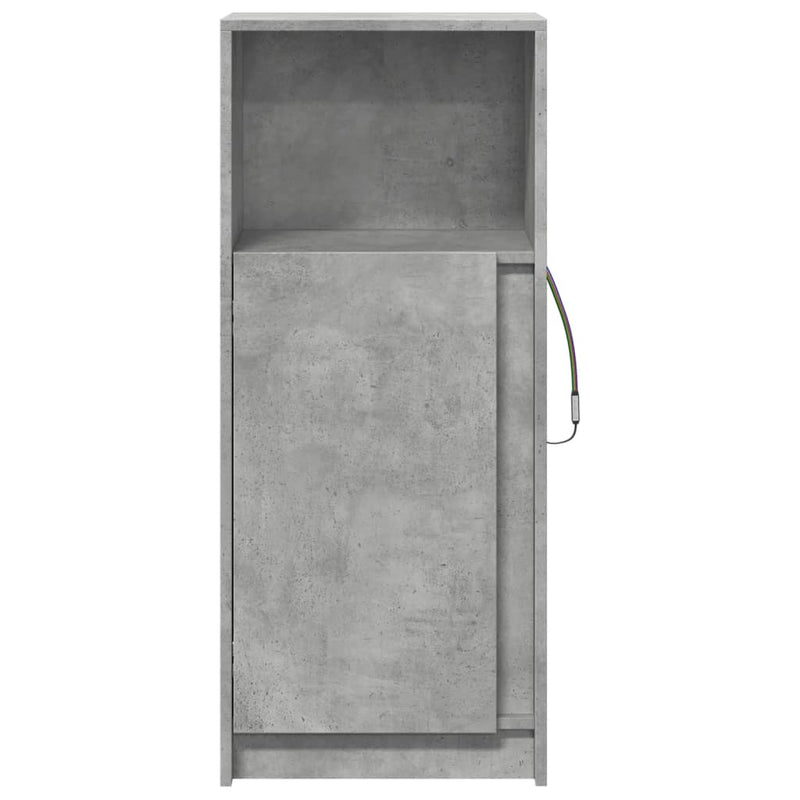 vidaXL betonszürke szerelt fa LED-es tálalószekrény 42,5 x 34 x 100 cm