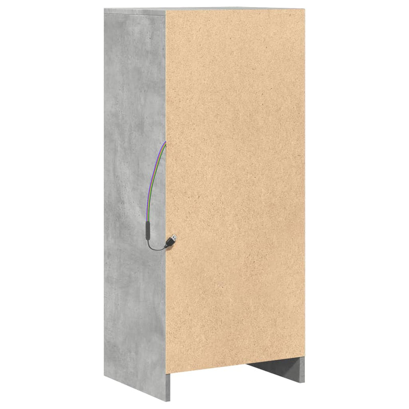 vidaXL betonszürke szerelt fa LED-es tálalószekrény 42,5 x 34 x 100 cm