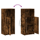 vidaXL füstös tölgy szerelt fa tálalószekrény LED-del 42,5x34x100 cm