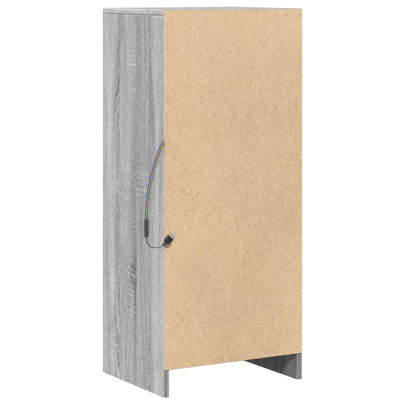 vidaXL szürke sonoma szerelt fa tálalószekrény LED-del 42,5x34x100 cm