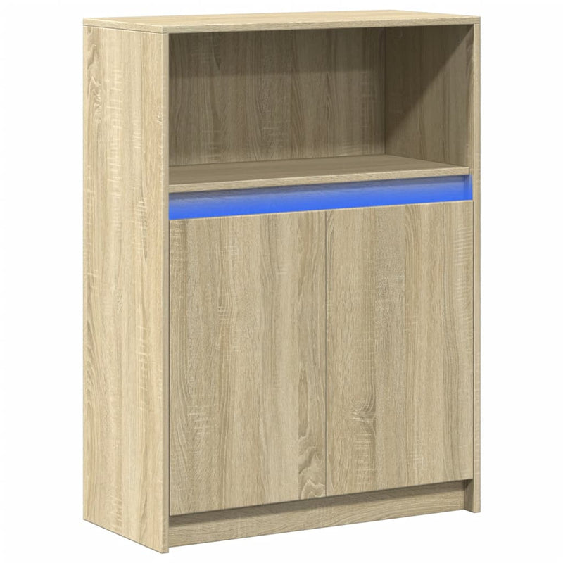 vidaXL sonoma tölgy szerelt fa tálalószekrény LED-del 72 x 34 x 100 cm