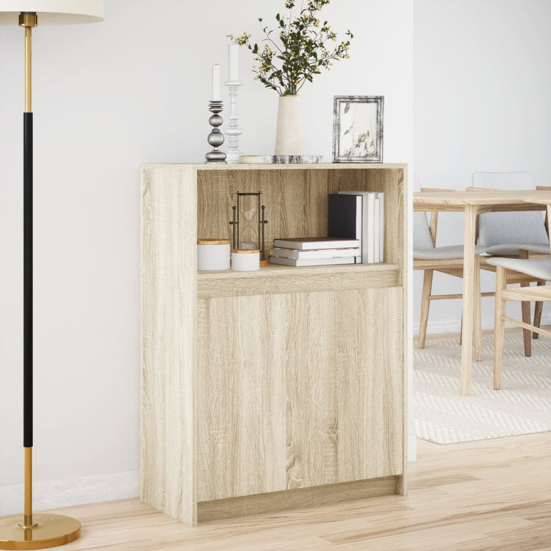 vidaXL sonoma tölgy szerelt fa tálalószekrény LED-del 72 x 34 x 100 cm