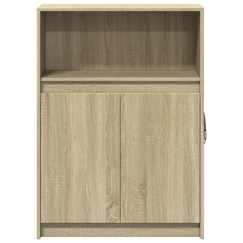 vidaXL sonoma tölgy szerelt fa tálalószekrény LED-del 72 x 34 x 100 cm