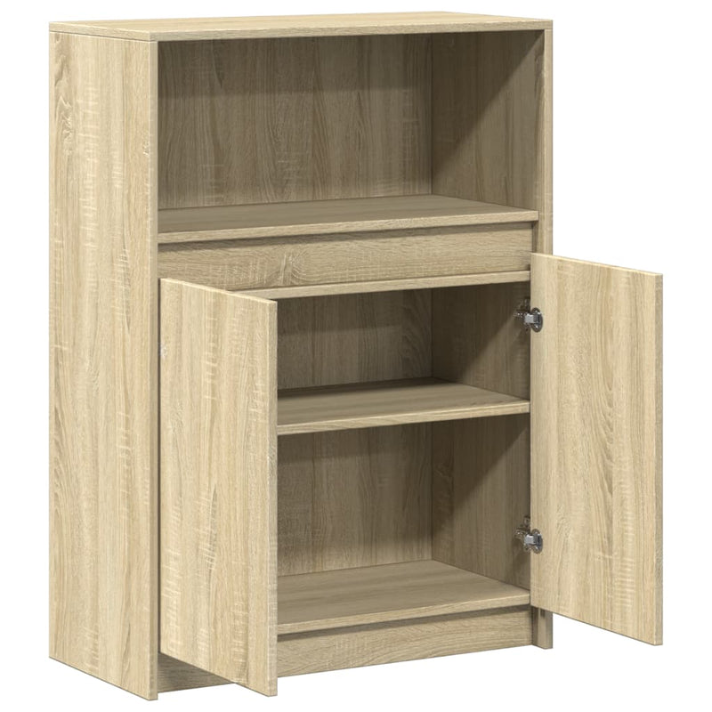 vidaXL sonoma tölgy szerelt fa tálalószekrény LED-del 72 x 34 x 100 cm