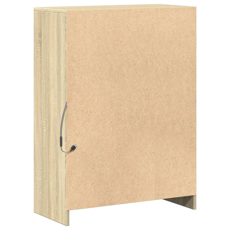 vidaXL sonoma tölgy szerelt fa tálalószekrény LED-del 72 x 34 x 100 cm