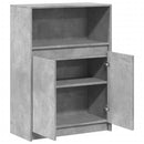 vidaXL betonszürke szerelt fa tálalószekrény LED-del 72x34x100 cm