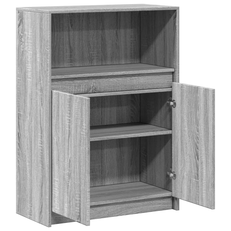 vidaXL szürke sonoma szerelt fa tálalószekrény LED-del 72x34x100 cm