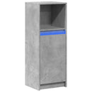 vidaXL betonszürke szerelt fa tálalószekrény LED-del 38 x 34 x 100 cm