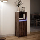 vidaXL barna tölgy szerelt fa tálalószekrény LED-del 38 x 34 x 100 cm
