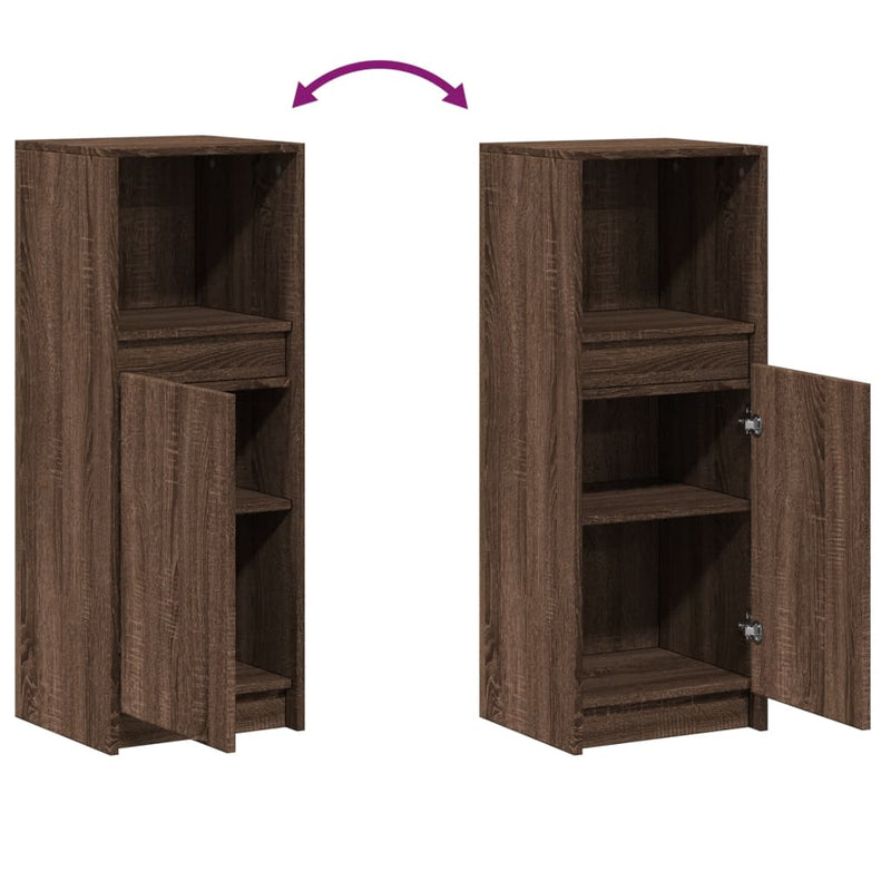 vidaXL barna tölgy szerelt fa tálalószekrény LED-del 38 x 34 x 100 cm