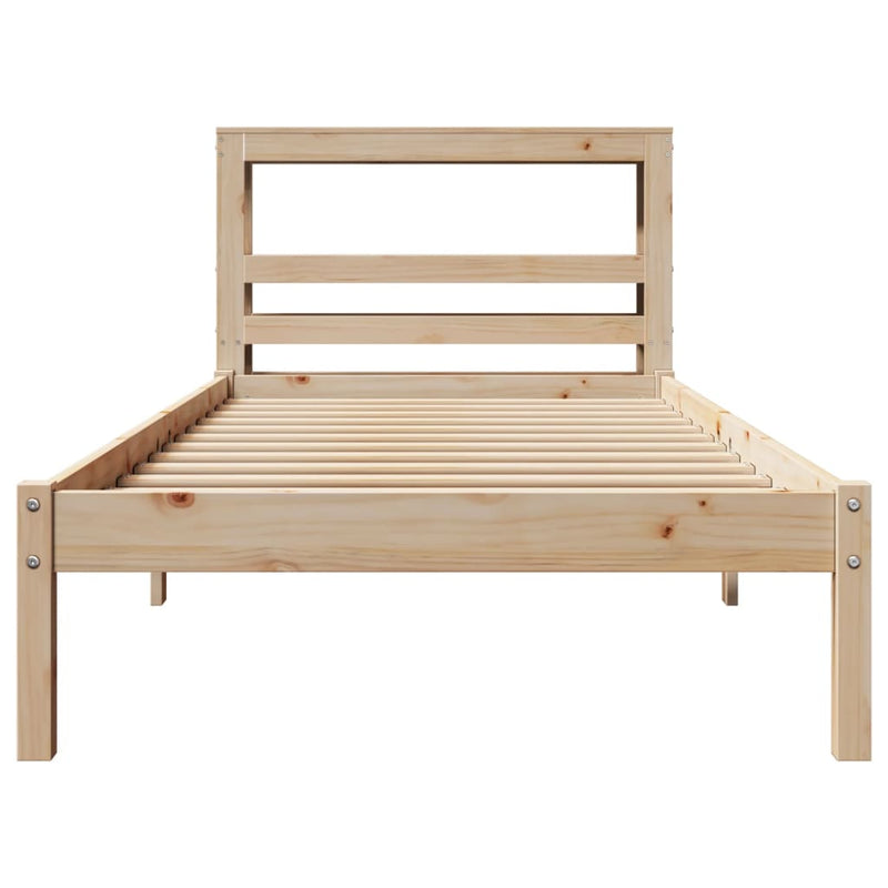 vidaXL tömör fenyőfa ágy matrac nélkül 75 x 190 cm
